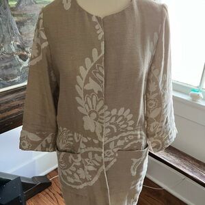 Linen Chicos Beige Floral Patterned Jacket